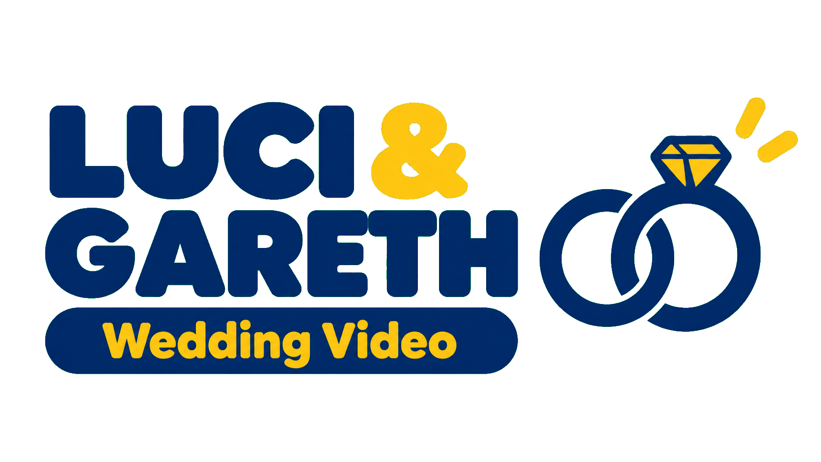 Luci and Gareth wedding video title artwork